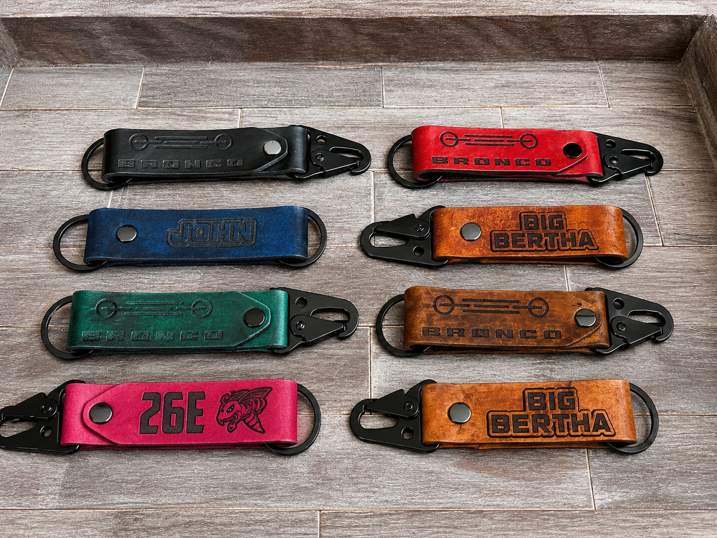 Ford Bronco Custom Leather Keychains