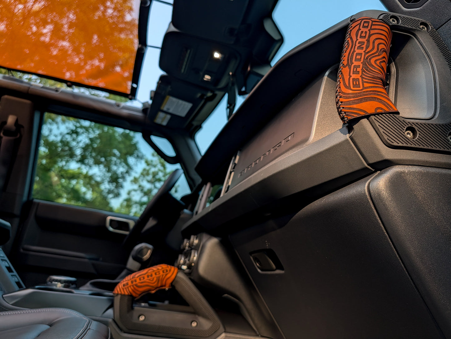2021+ Ford Bronco Leather Grab Handle Wrap Set | Full Grain Leather Interior Accessories