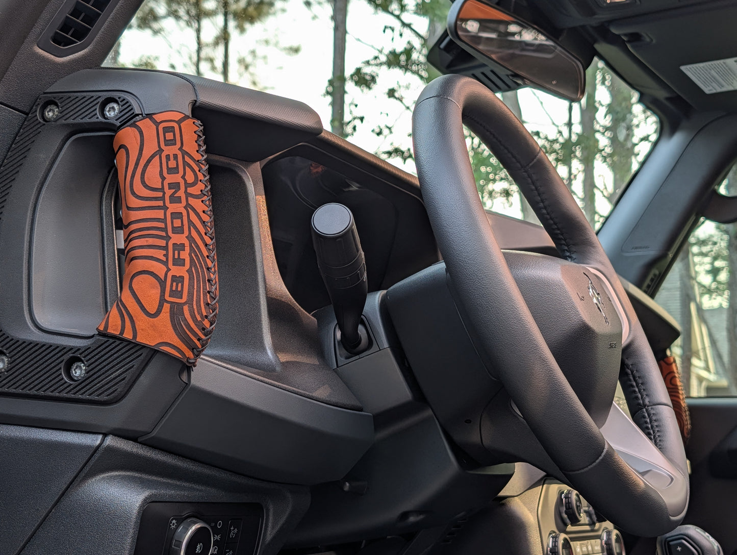 2021+ Ford Bronco Leather Grab Handle Wrap Set | Full Grain Leather Interior Accessories