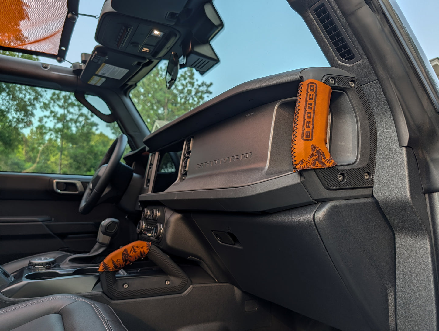 2021+ Ford Bronco Leather Grab Handle Wrap Set | Full Grain Leather Interior Accessories