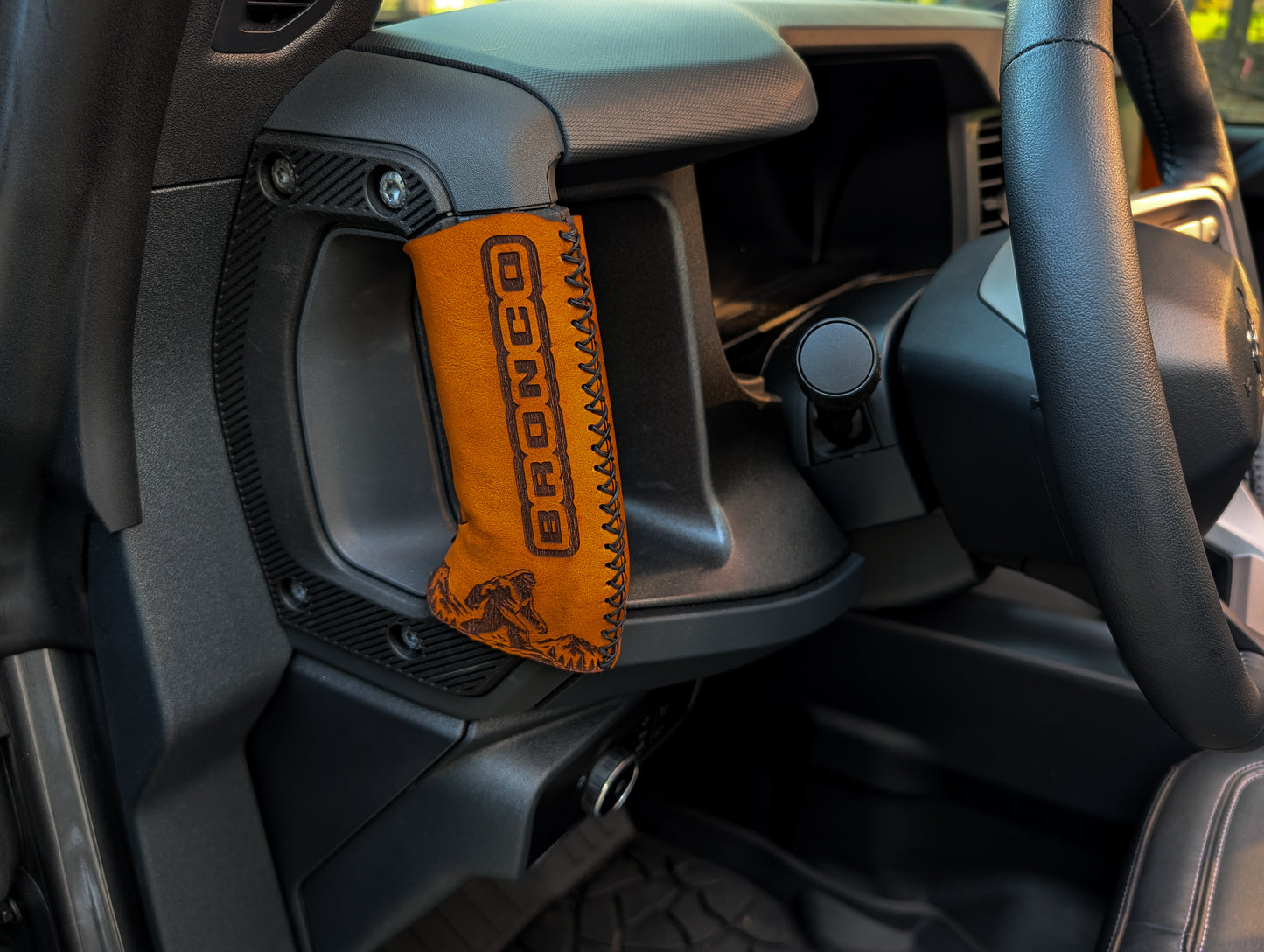 2021+ Ford Bronco Leather Grab Handle Wrap Set | Full Grain Leather Interior Accessories