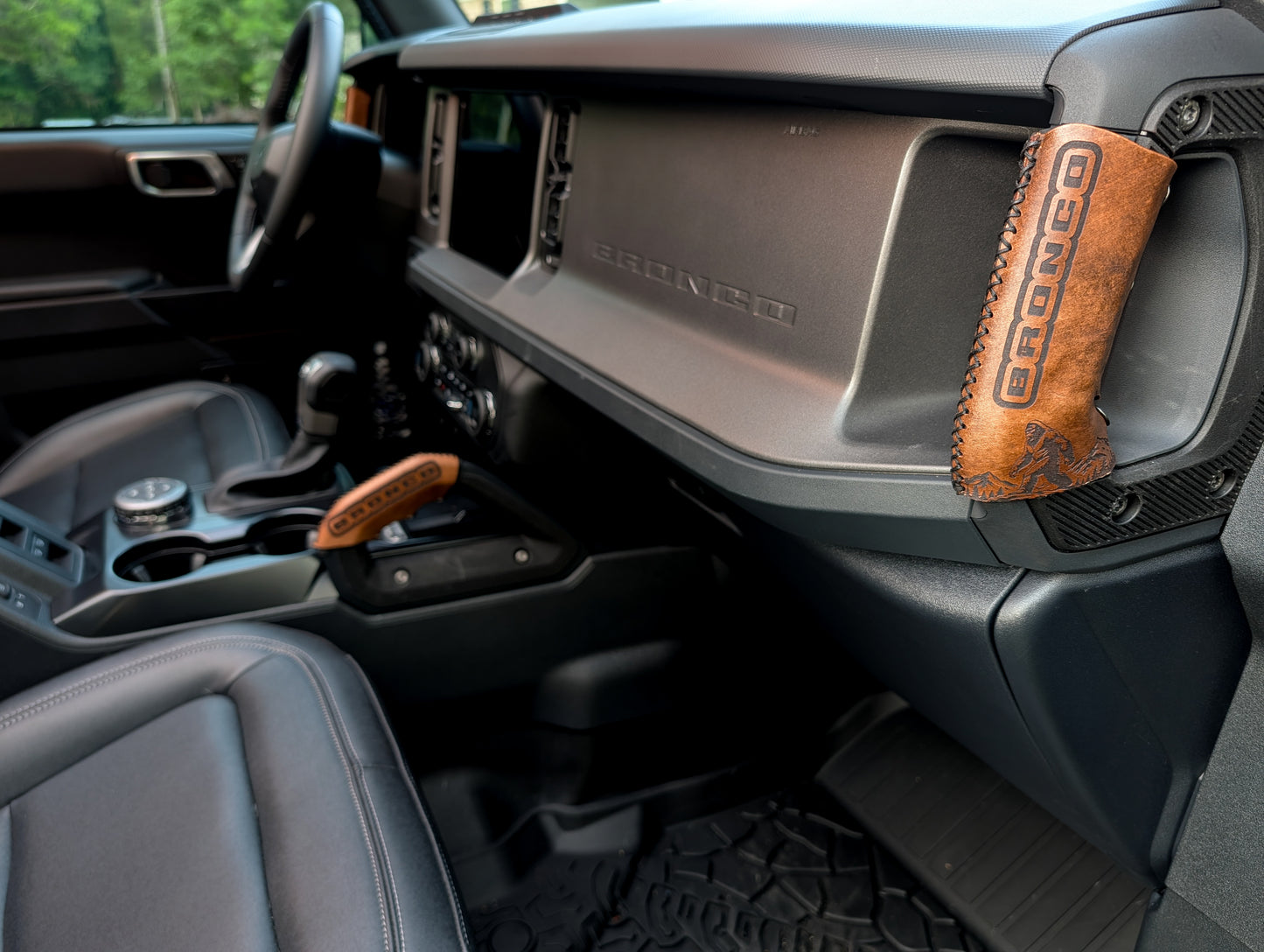 2021+ Ford Bronco Leather Grab Handle Wrap Set | Full Grain Leather Interior Accessories