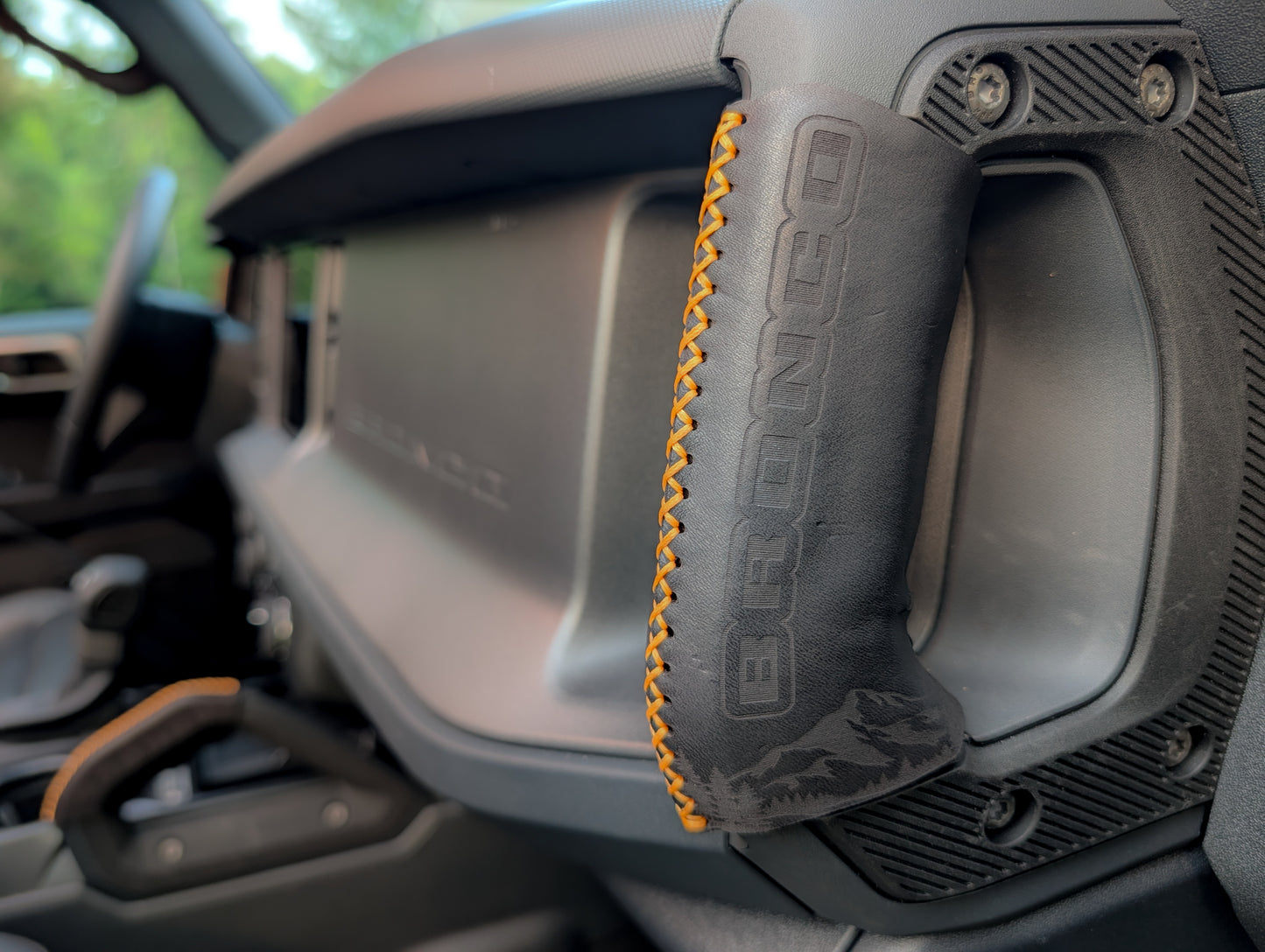2021+ Ford Bronco Leather Grab Handle Wrap Set | Full Grain Leather Interior Accessories