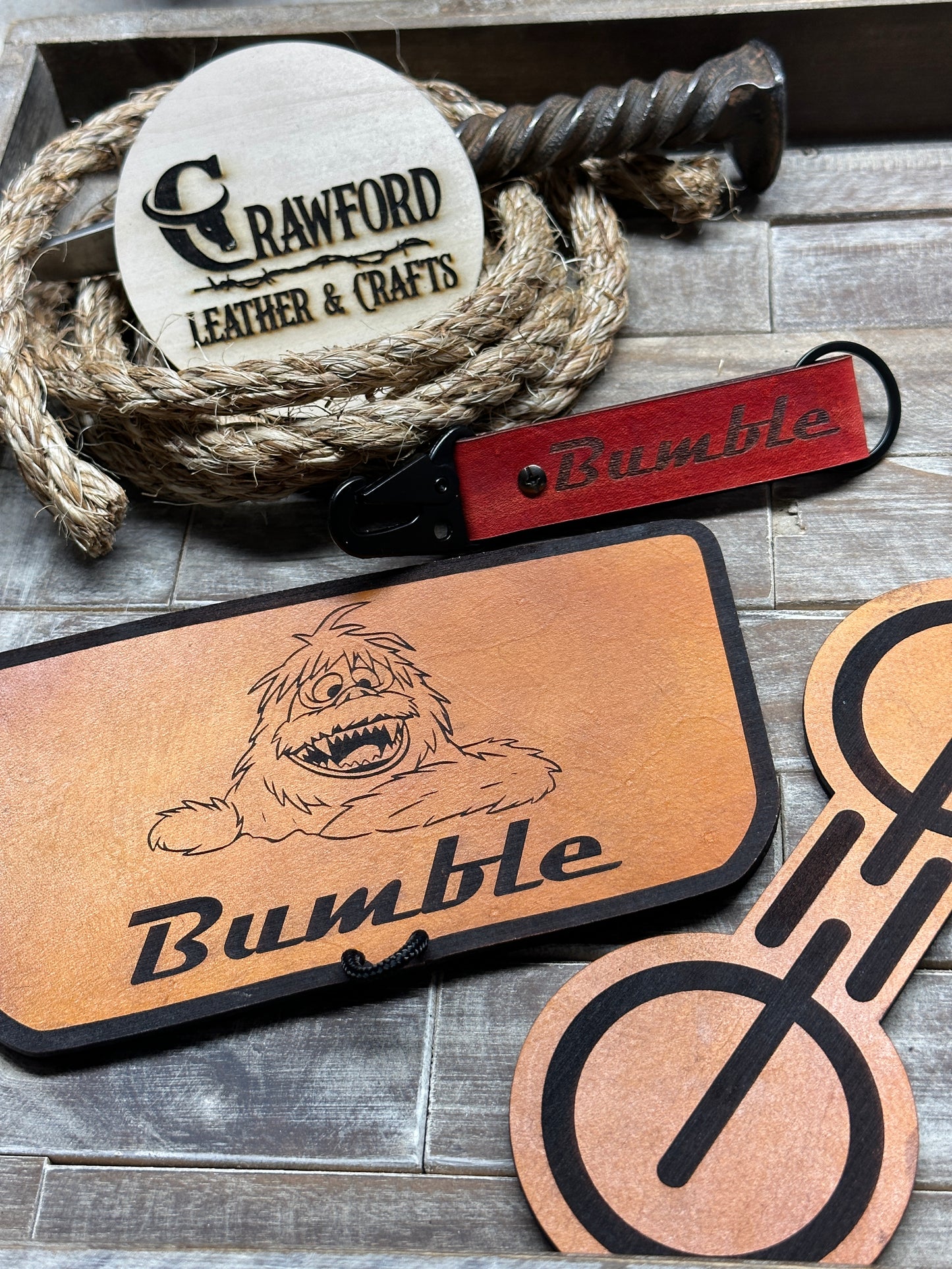 Ford Bronco Leather Tray & Cup Holder Insert | 2021–2024 | Custom Bronco Logo | Handmade Leather (Automatic Transmission)
