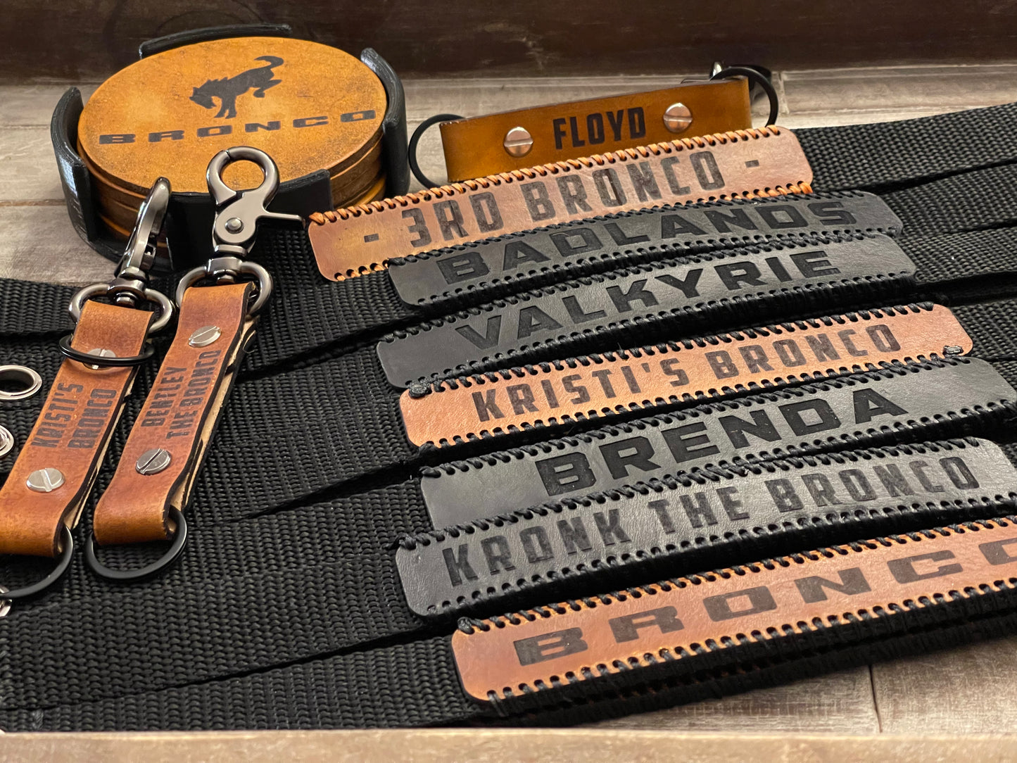2021+ Ford Bronco Personalized Leather Grab Handles