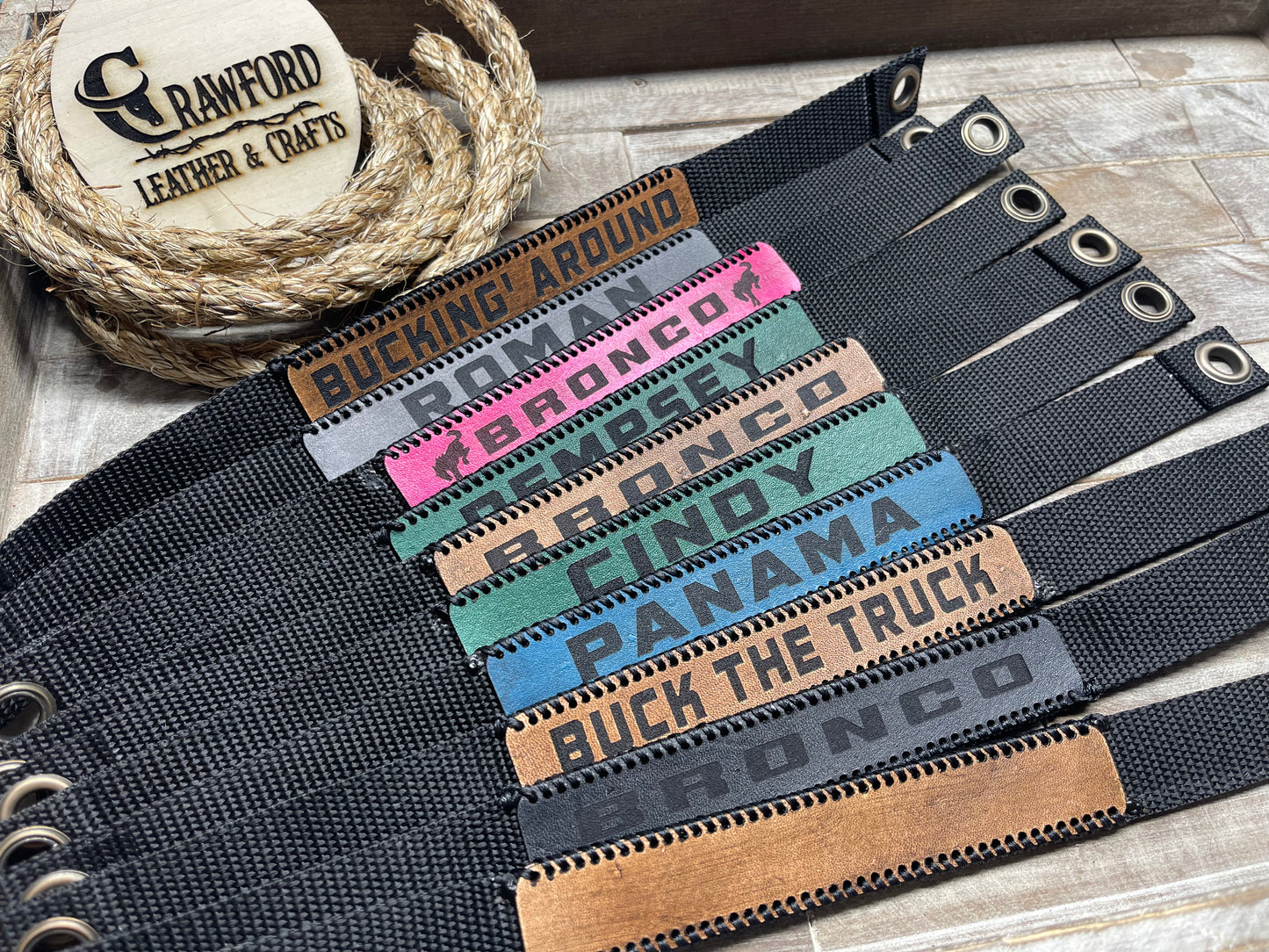2021+ Ford Bronco Personalized Leather Grab Handles
